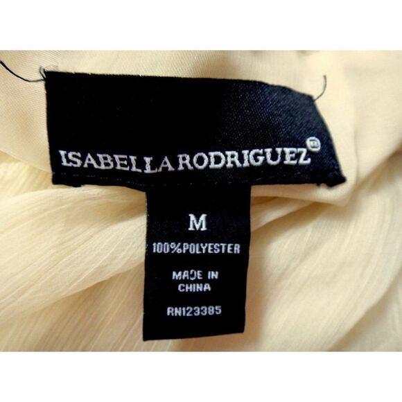 Isabella Rodriguez Feminine Lace Embellished Peasant Blouse Sz M  Lined BoHo - Picture 7 of 7